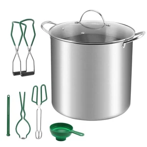 Canning Supplies Kit Stainless Steel Canning Pot with Rack Lid Water Bath Canner - Imagen 1 de 10