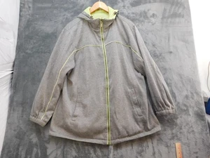 Giacca da lavoro atletica donna 1X grigio verde mela con cappuccio zip intera foderata tasche - Foto 1 di 15