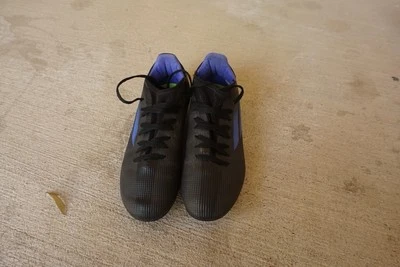 Adidas X Speedflow 4 Youth Black Blue Indoor Soccer Shoes FY3326 Size 3.5 Cleats - Image 1 of 3
