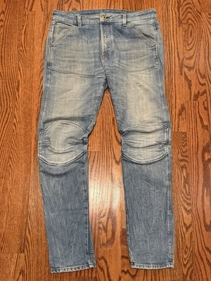 Jeans masculino G Star cru 34x32 lavagem de pedra 3D SLIM skinny motoqueiro jeans 5620 - Imagem 1 de 4