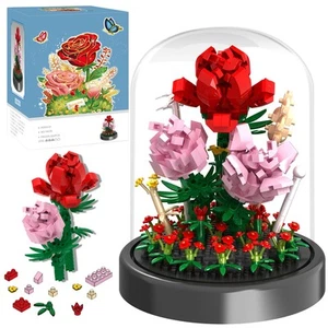 Flower Bouquet Building Kit, 524 Pcs Mini Bricks Building Blocks Sets, Foreve... - Picture 1 of 7