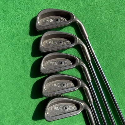 De Colección Ping Eye 2 Palos de Golf Hierros Punto Negro Mano Derecha Lote de 5 Hechos en EE. UU. *LEER Foto 1 de 4