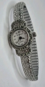 Orologio Shannons Bracciale Quarzo Tono Argento Quadrante Bianco Delicato Bling Sparkle FUNZIONA - Foto 1 di 6