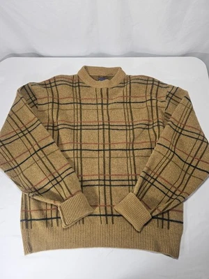 Vtg Rare Pendleton 60's-70's Plaid Crewneck Wool Swester. No Holes Size Large L - Image 1 of 4
