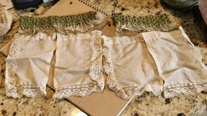 Vintage Lot Of Doll House Lace Curtains & Valances Damage 6" & 4" Windows - Picture 1 of 9