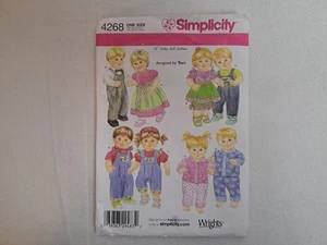 Patrón Simplicity - Ropa para muñeca bebé de 15" (talla única) #4268 - sin cortar - Imagen 1 de 6