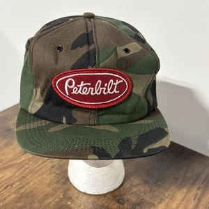 PETERBILT PATCH Camo Hat Cap Snap Back Embroidered Patch Logo NEW USA Vintage - Picture 1 of 6