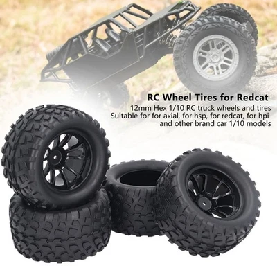 4x 12mm Hex 1/10 RC Lkw Und Reifen Für Axial Für Hsp Für Für Hpi 10 - Bild 1 von 4