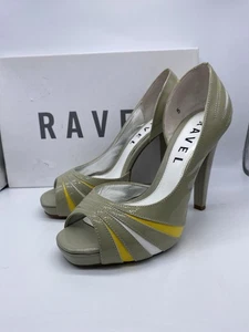 Ravel Size 5 Leather Open Toe 4.5” Heels Used In Very Good Condition - Picture 1 of 8
