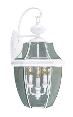 Livex Lighting 2351-03 Outdoor Wall Lantern , Clear Beveled Glass Shades,White - Image 1 of 4