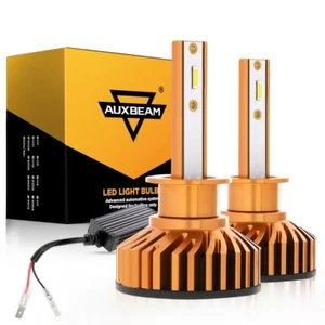 AUXBEAM H1 LED Headlight Bulb Conversion Kit High/Low Beam 10000LM 6500K White - Picture 1 of 10