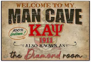Welcome to My Man Cave Kappa Alpha Psi Also Know as the Diamond Room Yard Sign M - Picture 1 of 12