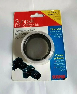 Sunpak DSLR Filter Kit Ultraviolet Circular Polarizer New - Image 1 of 4