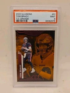 2022 Panini Illusions Tom Brady Trophy Collection Orange PSA Mint 9 - Picture 1 of 2