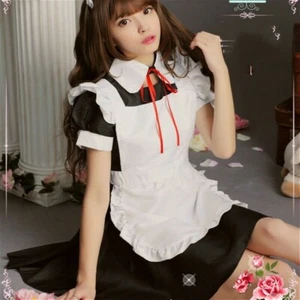 Mujeres Vestido de Criada Disfraz de Lolita Volantes Japonés Juegos con disfraces Uniforme Camarera - Imagen 1 de 4