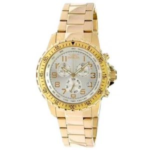 Invicta Men's Watch Specialty Chrono Yellow Gold Bracelet Silver Tone Dial 11369 - Picture 1 of 4