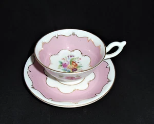 Coalport Teacup and Saucer Vintage Bone China England Pink With Flowers - Picture 1 of 7