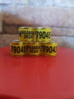 5 Brieftaubenringe 2024 BG Taubenringe FCI Eigentumszertifikat Ring Bulgarien - Bild 1 von 3