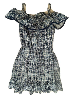 Pastourelle Pippa & Julie Blue Dress Girls Size 12 Navy/White Sleeveless - Image 1 of 4