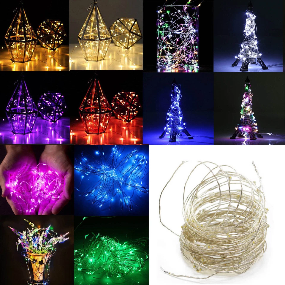 LED String Battery USB 12V Copper Wire Fairy Lights Garland for Xmas Party Decor - Image 1 of 4