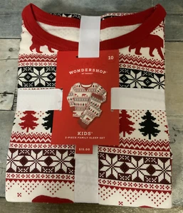 ⚡️Wondershop Kids Christmas Fair Isle Pajamas Unisex (Size 10) - Picture 1 of 2