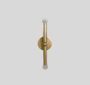 Pair of Mid Century Cylindrical Raw Brass Finish Italian Wall Light Sconce Fixtu - Picture 1 of 5