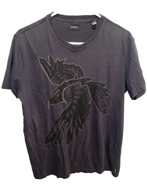 Camiseta Diesel Pájaro Volador Cuervo Bordado Logo Braves Talla Grande Foto 1 de 4