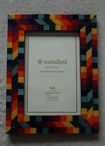 Cornice portafoto Natalini Made in Italy multicolore righe zig zag 4x6"/6x8" - Foto 1 di 4
