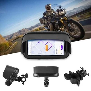 Waterproof Sunshade 5.5" GPS Satnav Case with Motorcycle Motorbike Handlebar - Zdjęcie 1 z 15
