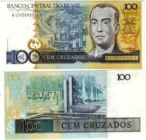 Banknote - 1987 Brazil, 100 Cruzados, P211c UNC, - Foto 1 di 1