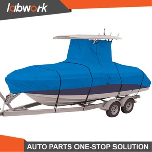 Labwork Boat Cover For Center Console With T-Top Roofs Heavy-Duty 20-24ft Blue - Picture 1 of 12