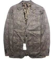 REISS Mens Glow Stand Alone Check Wool Blazer Sport Coat Black Brown (MSRP $520)