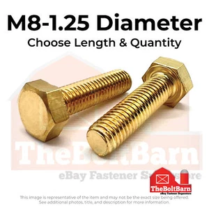 M8-1,25 Messing Sechskantschrauben (Länge & Menge wählbar) - Bild 1 von 12