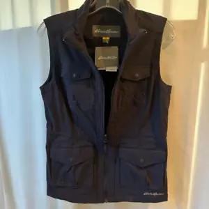 Eddie Bauer Womens Atlas Vest Blue Waist Length Full Zip Pockets Travel XS New - Picture 1 of 7