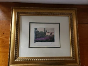 Ginny Ganong Nichols Burgund Frankreich Gemälde Landschaft Antik verzierter Rahmen - Bild 1 von 5