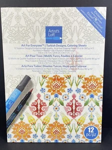 12 Hojas para Colorear Turkish Designs Arte para Todos Artistas Loft NUEVO Color Adulto - Imagen 1 de 12
