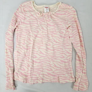 Gymboree Girl's Long Sleeve Shirt Top Size 10 Pink & White Zebra Stripe Size 10 - Picture 1 of 6