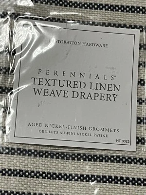 "Panel de cortina de ojal tejido de lino texturizado de restauración 50""x84"" $269 nuevo con etiquetas" Foto 1 de 4