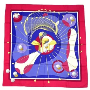 HERMES Scarf Carre 90 SWING Golf Club pink - Picture 1 of 6