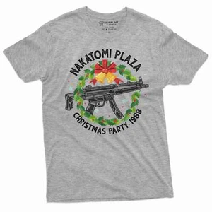 Mens Nakatomi Plaza Shirt Christmas Party Shirt Christmas Movie Tee Shirts - Picture 1 of 8