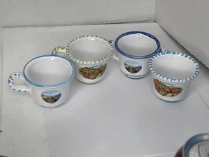 Tazas de espresso o capuchino Ancap ""Amalfa"" Salerno pintadas en la parte inferior pintadas a mano - Imagen 1 de 17