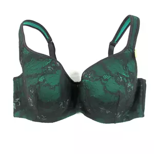 NWT Cacique Lace Balconette Bra Everyday Solution Size 40DD Black Green Sparkly - Picture 1 of 13
