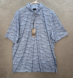 Greg Norman Shirt Mens Large Blue Golf Polo Play Dry Performance Stretch Wicking - Picture 1 of 14