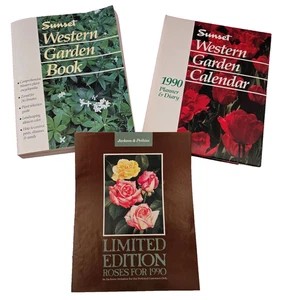 Sunset Western Garden Book and Calendar Plus Limited Edition Roses 1990 LOT OF 3 - Picture 1 of 24