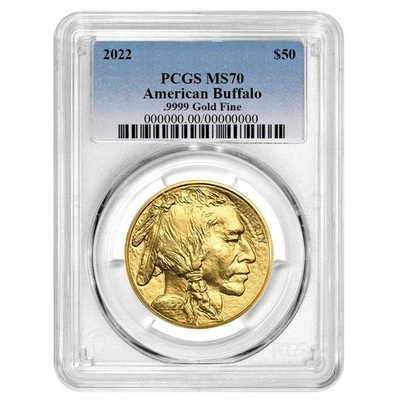 2022 $50 American Gold Buffalo PCGS MS70 Blue Label - Image 1 of 2