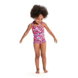 Speedo Baby Girls Learn To Swim Printed Thin Strap Frill One Piece (RD3103) - Picture 1 of 5