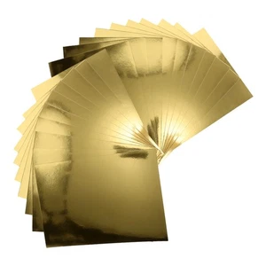  5 Packs Metallic A4 Golden Paper: Sturdy Cardstock Paper For Handmade Crafting - Picture 1 of 17