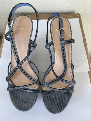 Tacones de cuña Bally con correa azul para mujer US7 Foto 1 de 4