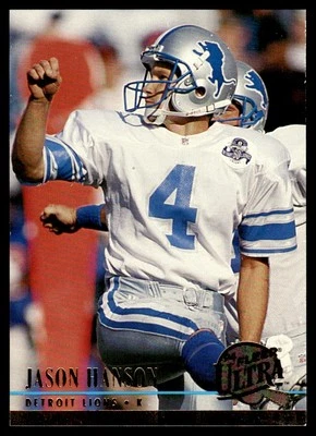 1994 Ultra Jason Hanson Detroit Lions #95 - Image 1 of 2