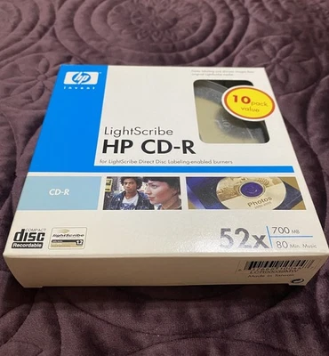 HP LightScribe one 10-Pack CD-R 52x Media 700 MB - NEW OLD STOCK, SEALED - Image 1 of 4